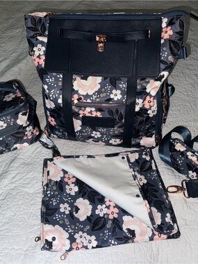 Sarah Wells LE FLORAL - MARIE Pumping Bag w/ matching wet/dry bag and cooler bag